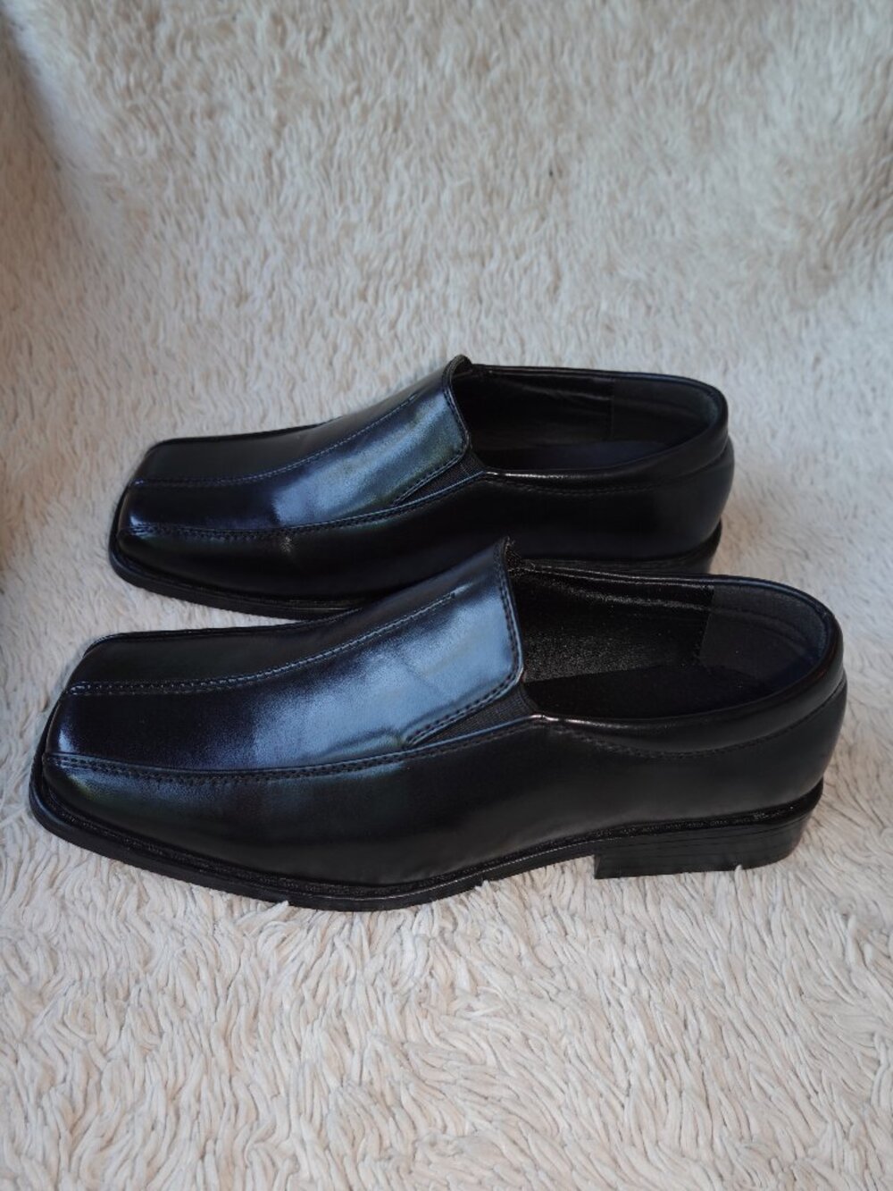 Boys Size 4 Black Stacy Adams Nate Boys Square Closed Toe Slip-On Shoe, NWT